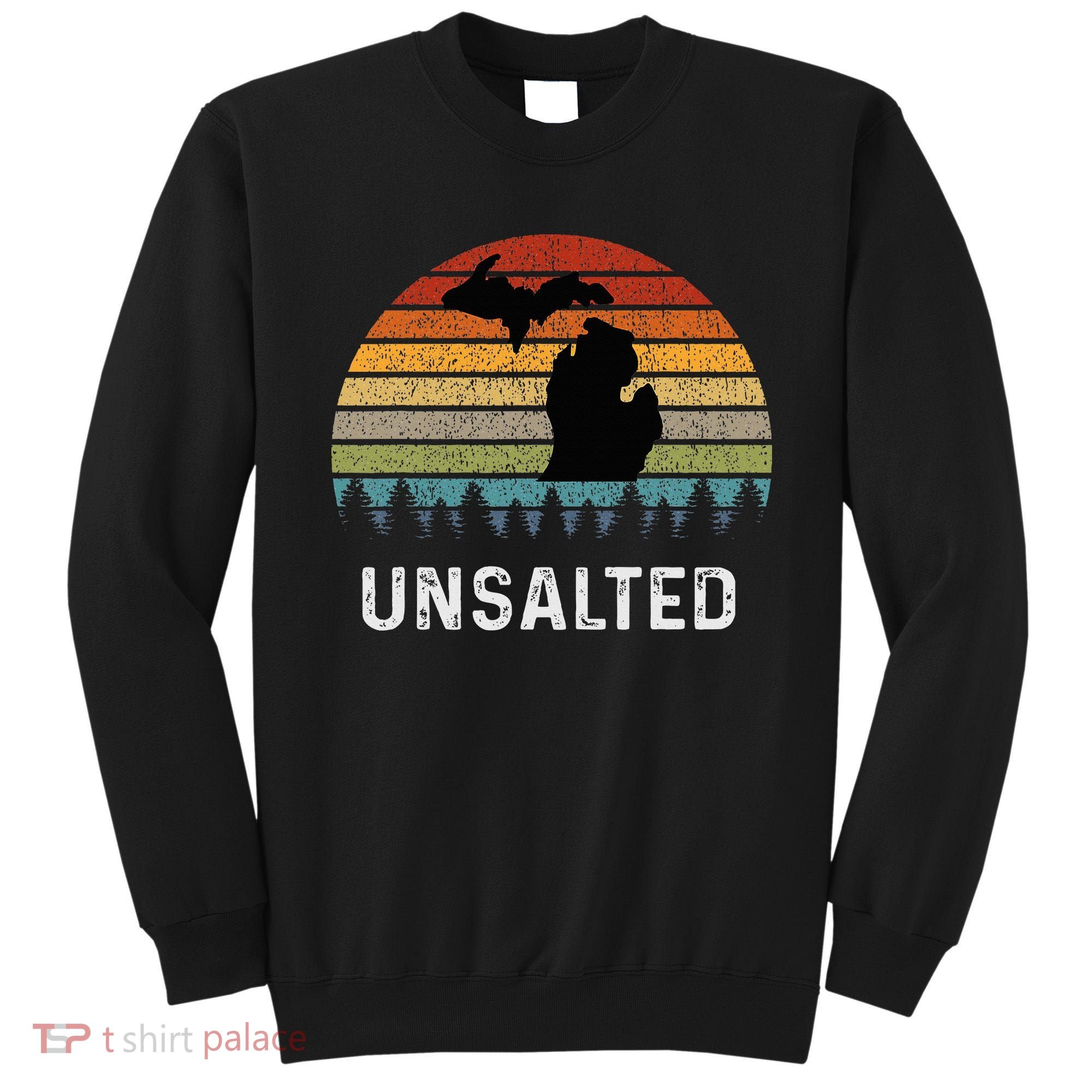 Unsalted Michigan Great Lakes Mi Retro Sweatshirt