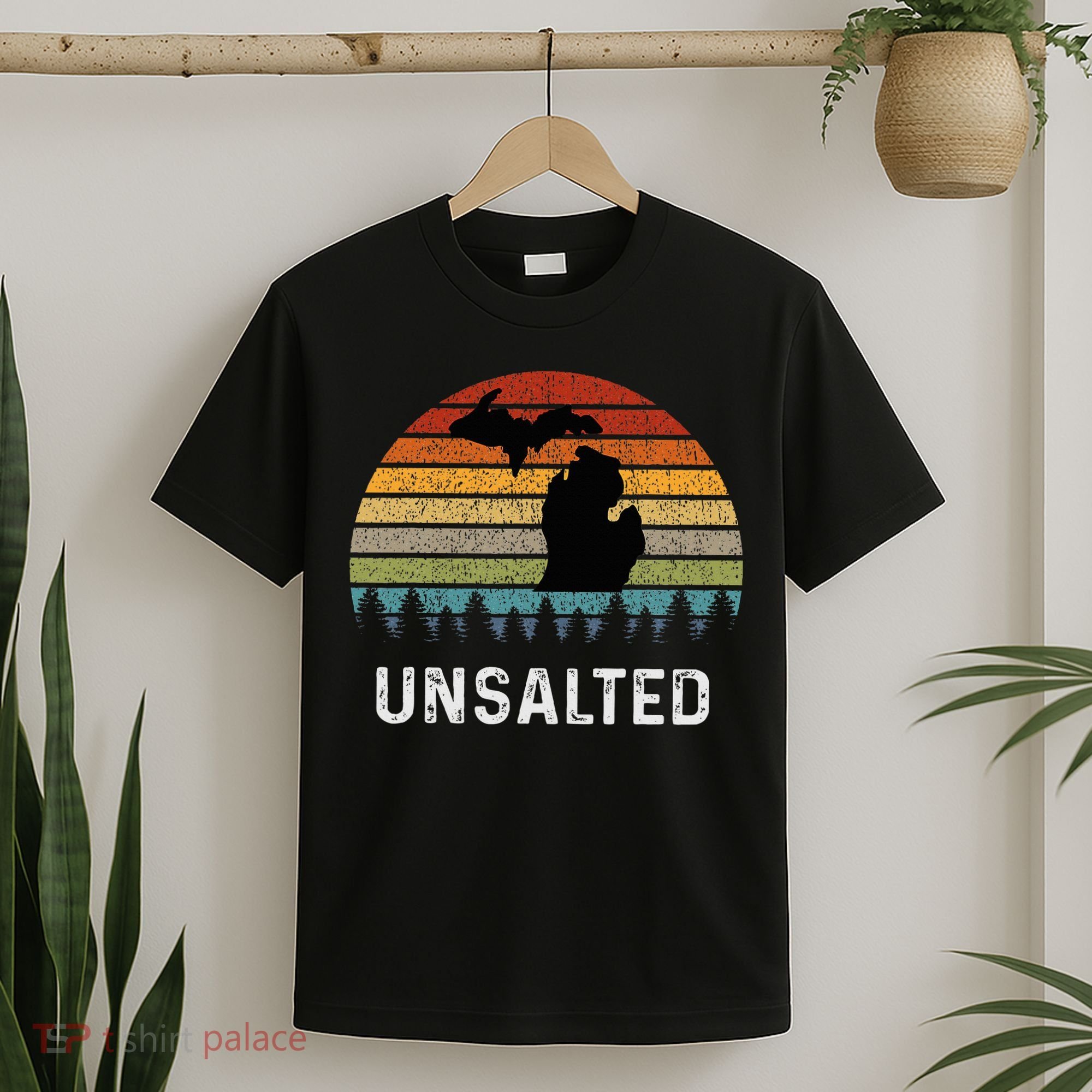 Unsalted Michigan Great Lakes Mi Retro T-Shirt