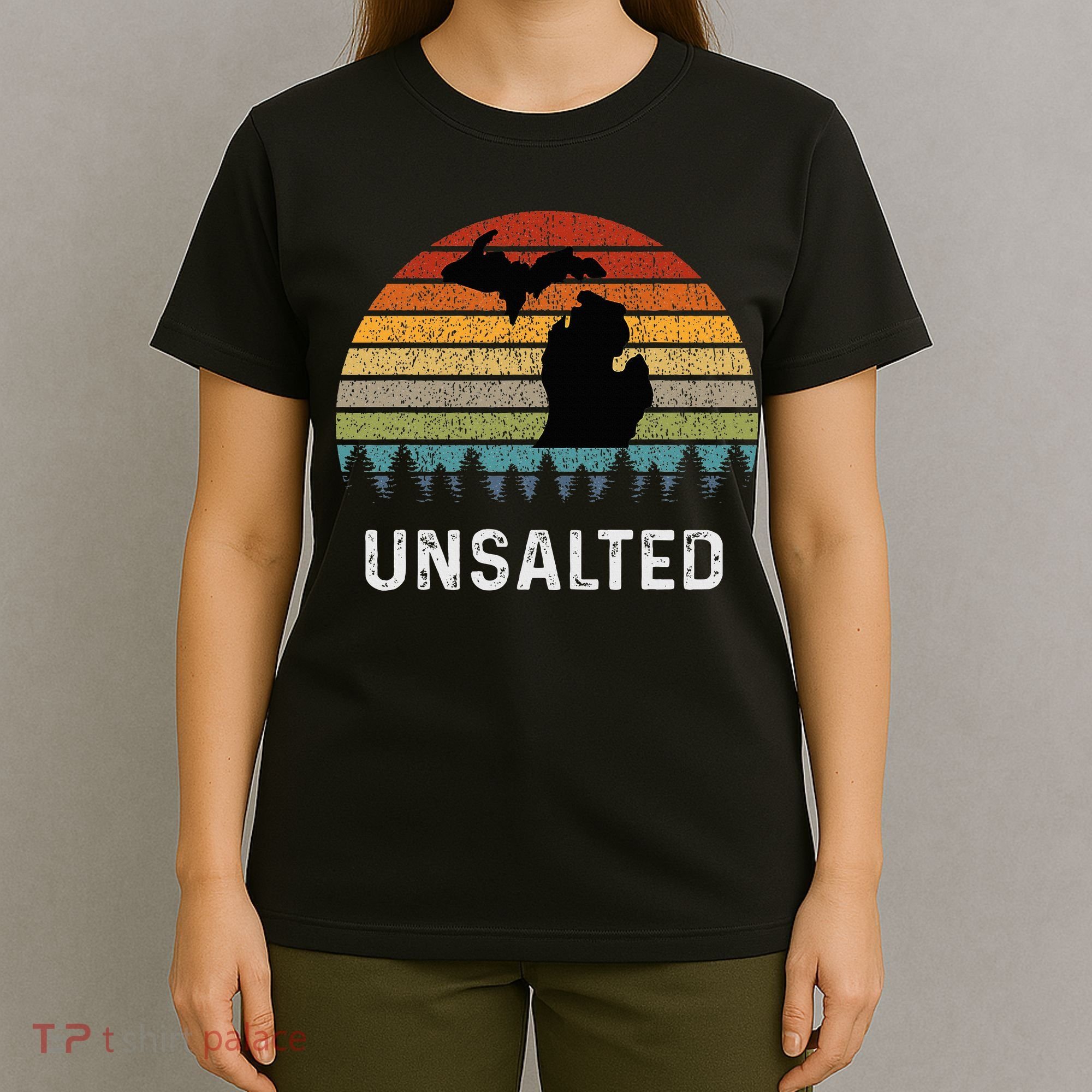 Unsalted Michigan Great Lakes Mi Retro T-Shirt