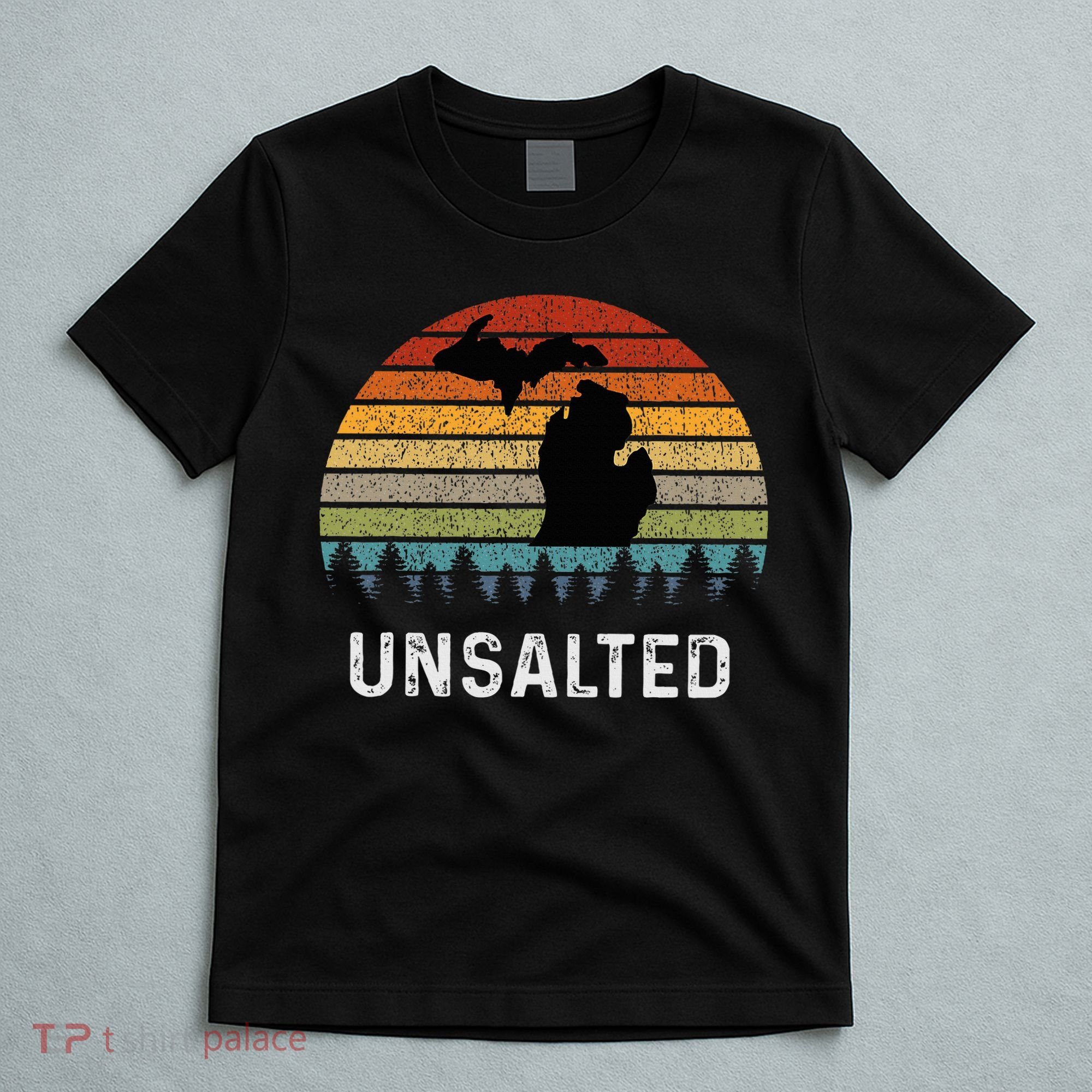 Unsalted Michigan Great Lakes Mi Retro T-Shirt