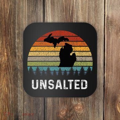 Unsalted Michigan Great Lakes Mi Retro Coaster