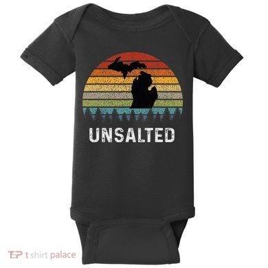 Unsalted Michigan Great Lakes Mi Retro Baby Bodysuit