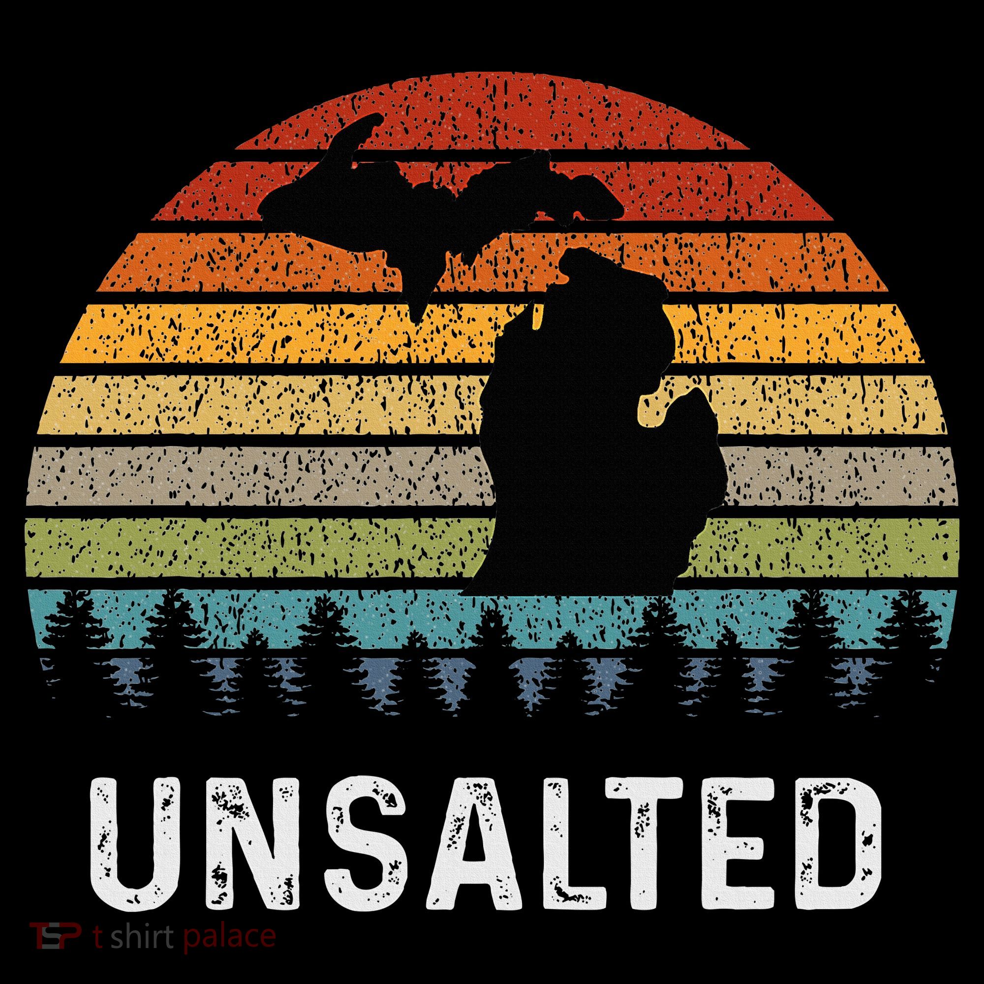 Unsalted Michigan Great Lakes Mi Retro Baby Bodysuit