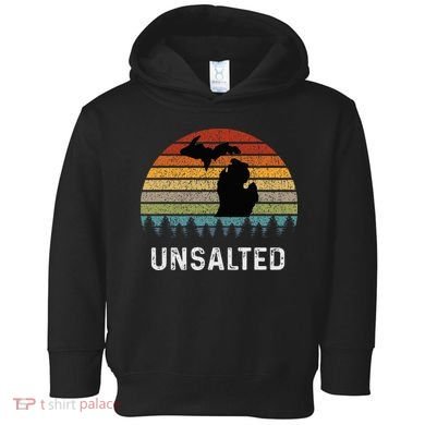 Unsalted Michigan Great Lakes Mi Retro Toddler Hoodie