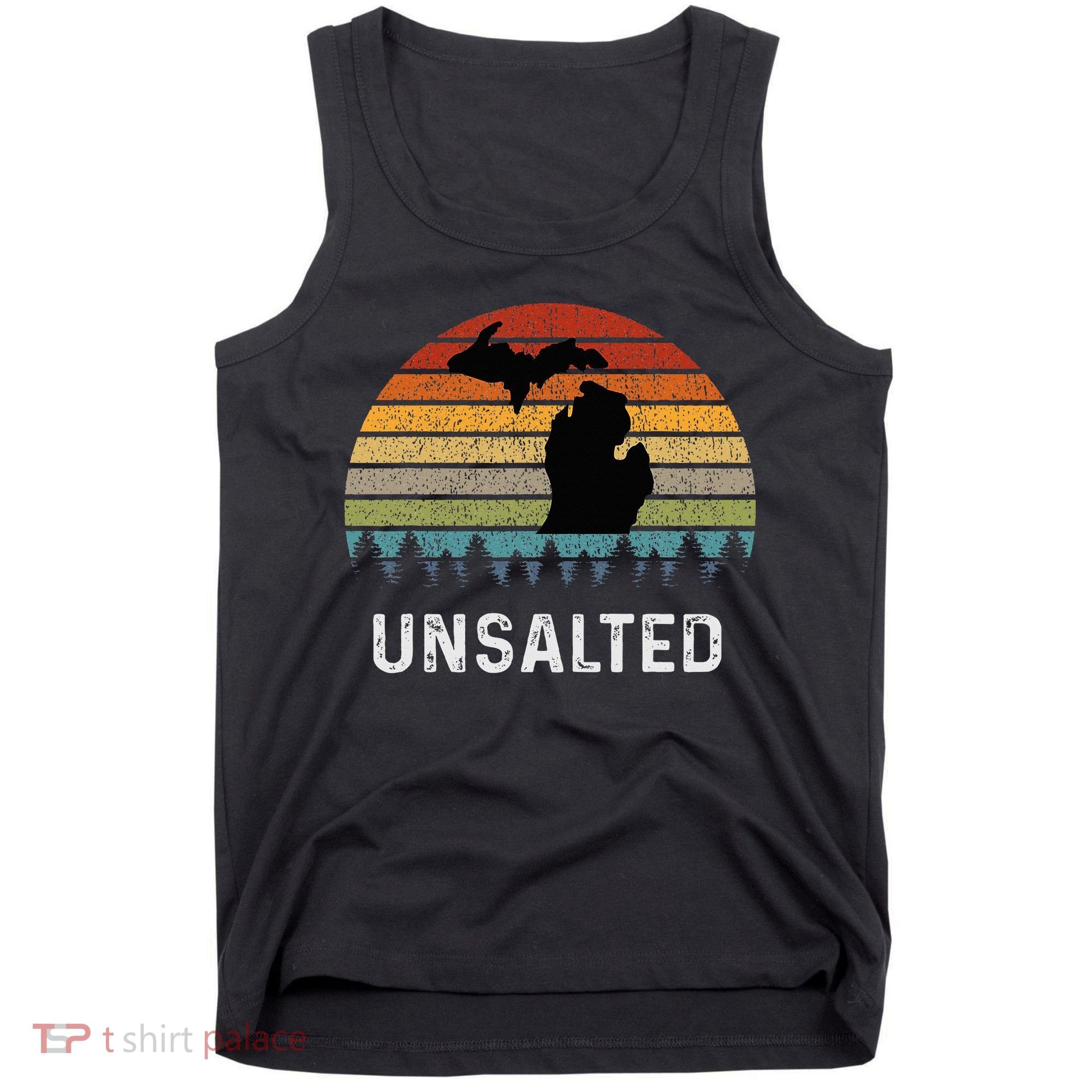Unsalted Michigan Great Lakes Mi Retro Tank Top