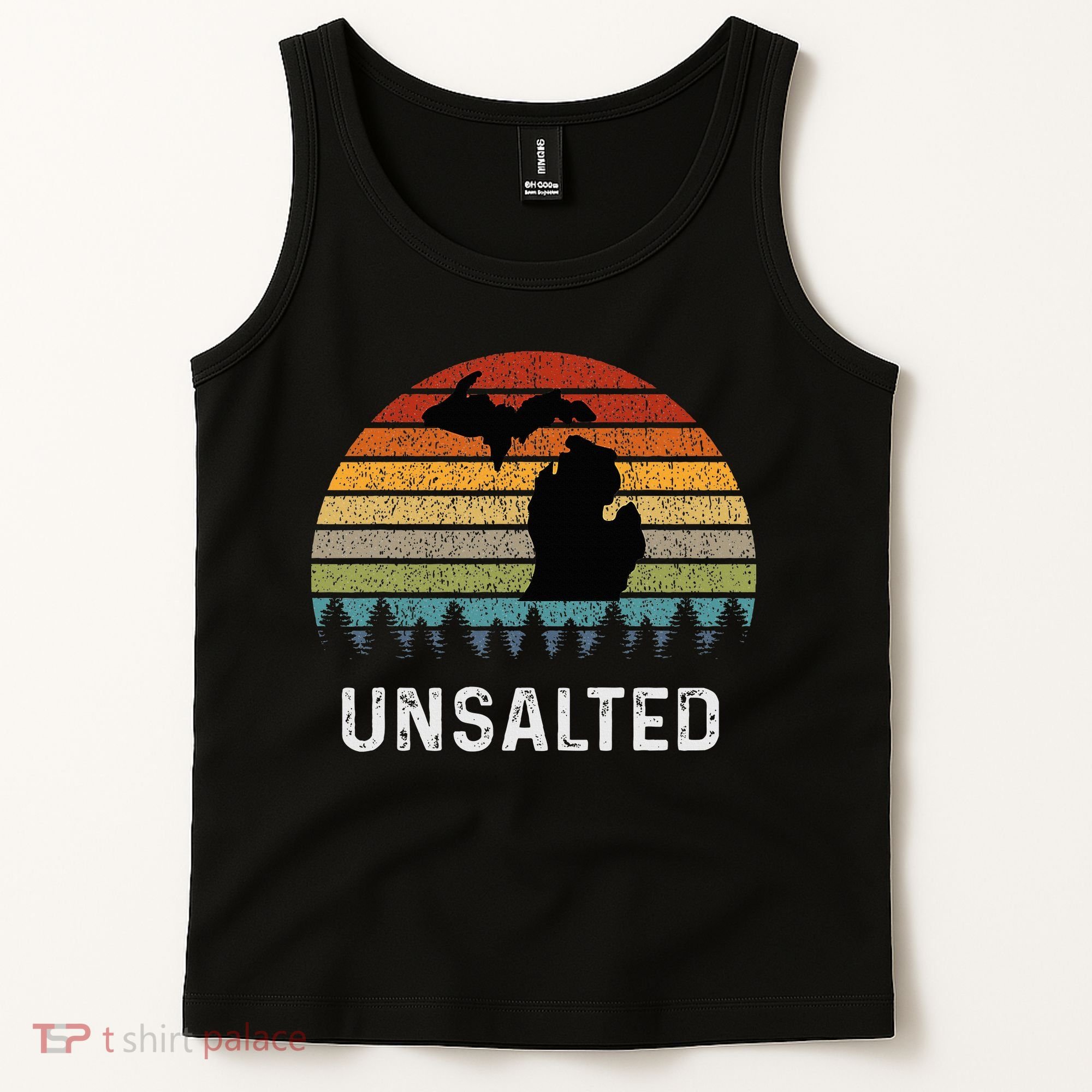 Unsalted Michigan Great Lakes Mi Retro Tank Top