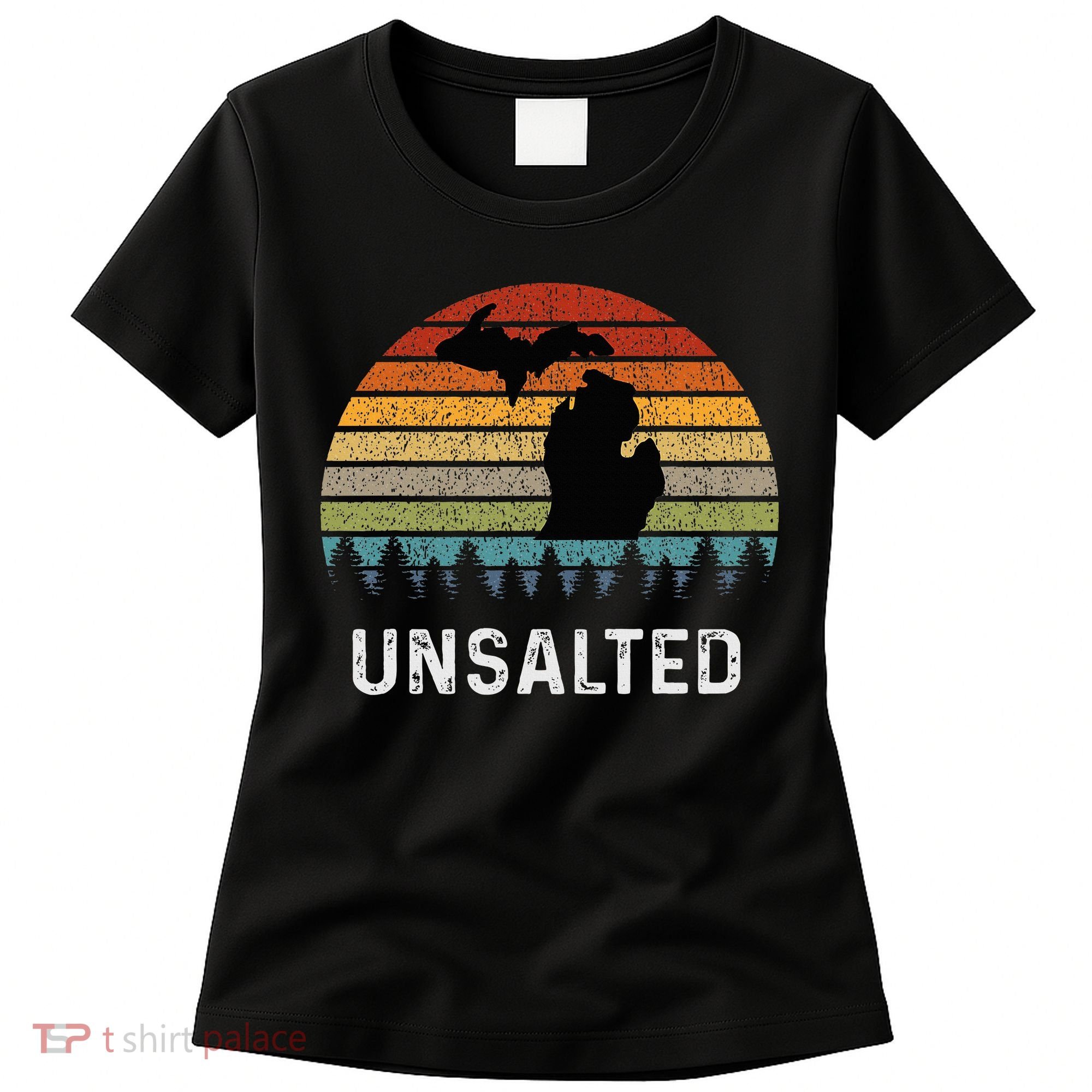 Unsalted Michigan Great Lakes Mi Retro Women's T-Shirt