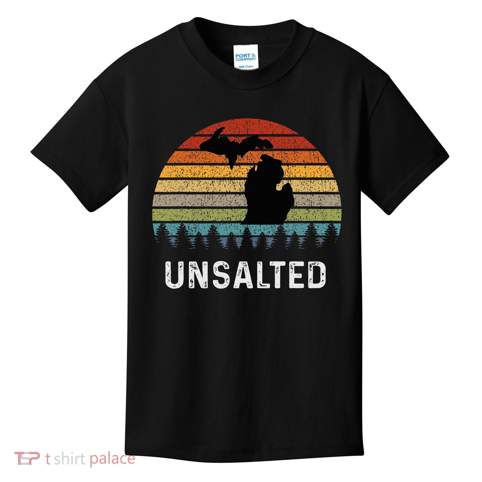 Unsalted Michigan Great Lakes Mi Retro Kids T-Shirt