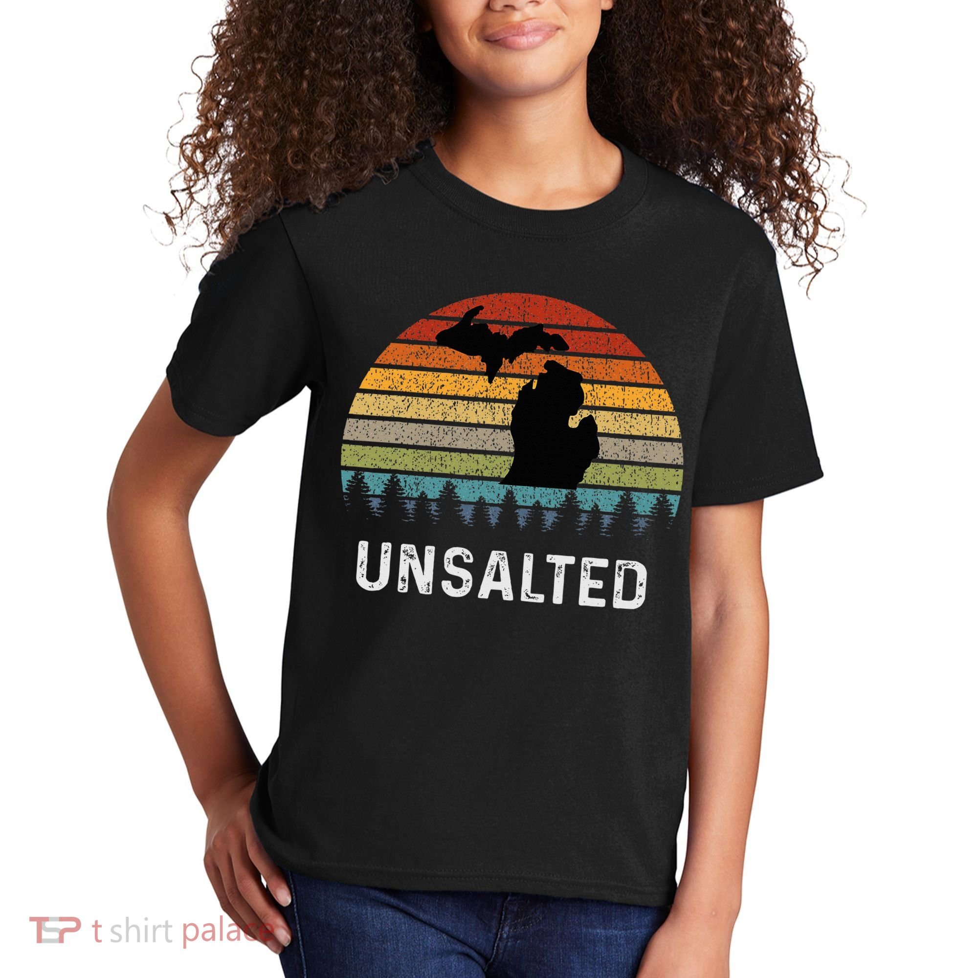 Unsalted Michigan Great Lakes Mi Retro Kids T-Shirt