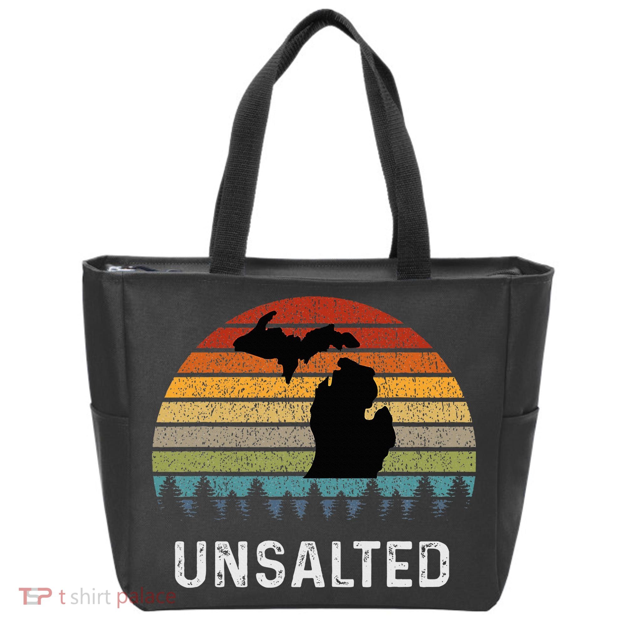 Unsalted Michigan Great Lakes Mi Retro Tote Bag