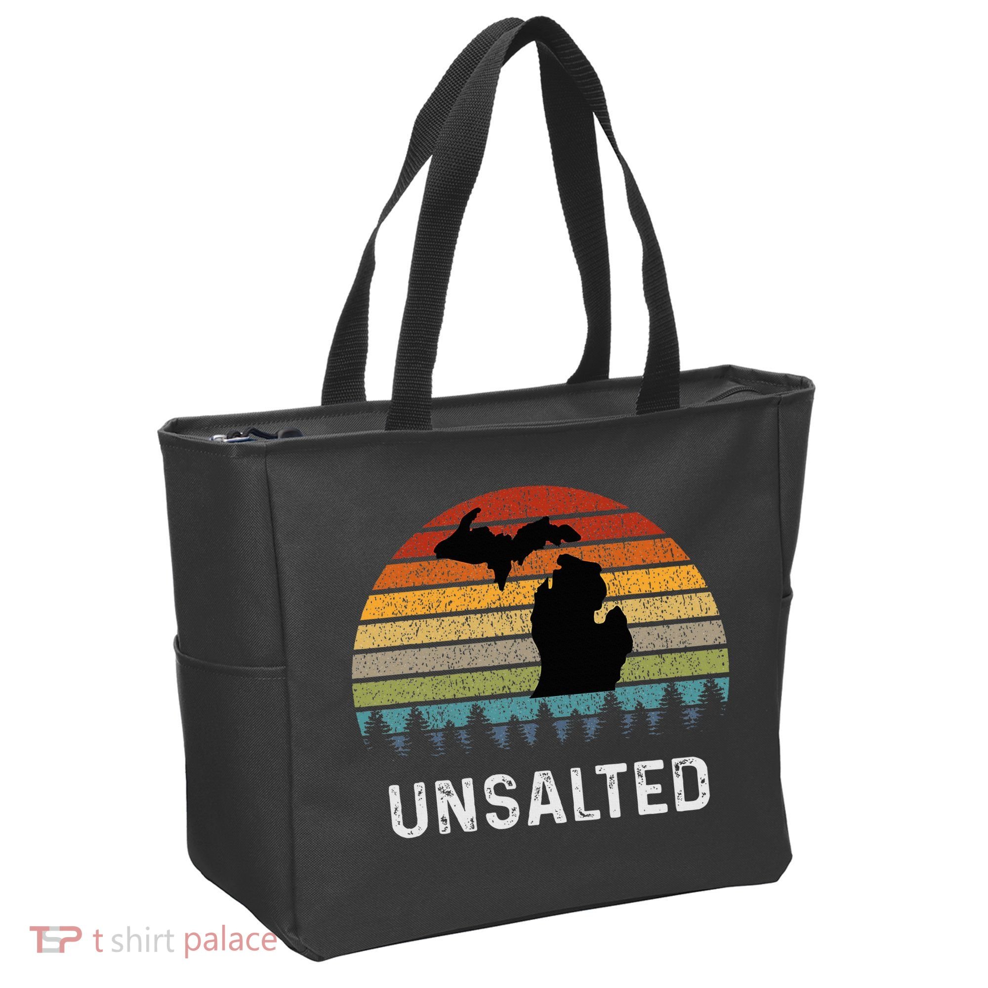 Unsalted Michigan Great Lakes Mi Retro Tote Bag
