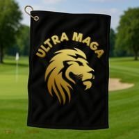 Ultra MAGA Gold Lion King The Great MAGA Golf Towel thumb 1