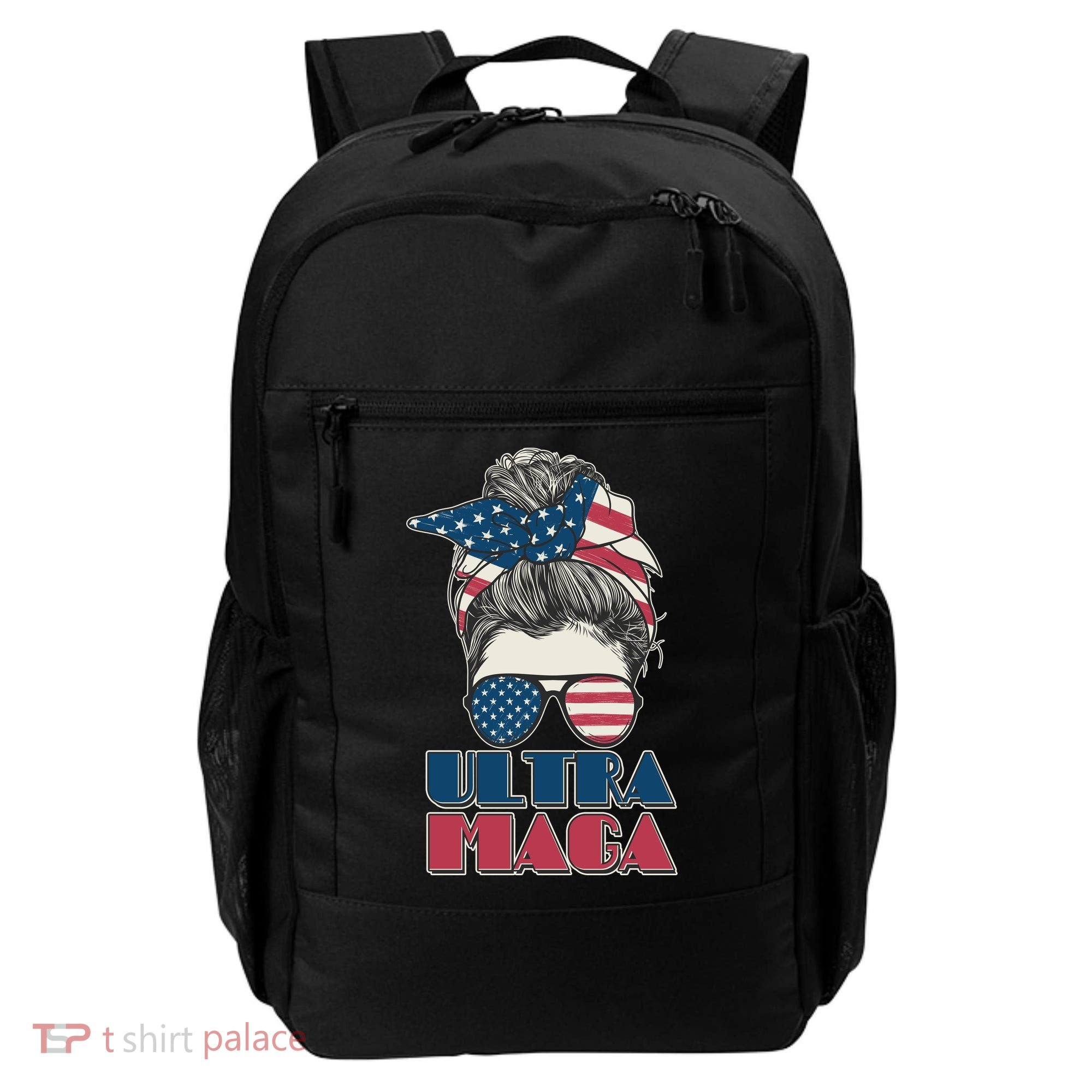 Ultra Maga Hair Bun Woman Backpack