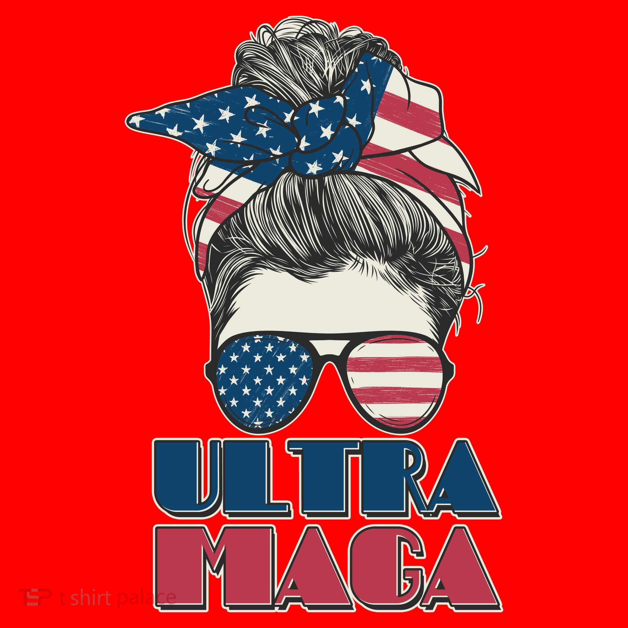 Ultra Maga Hair Bun Woman Santa Hat
