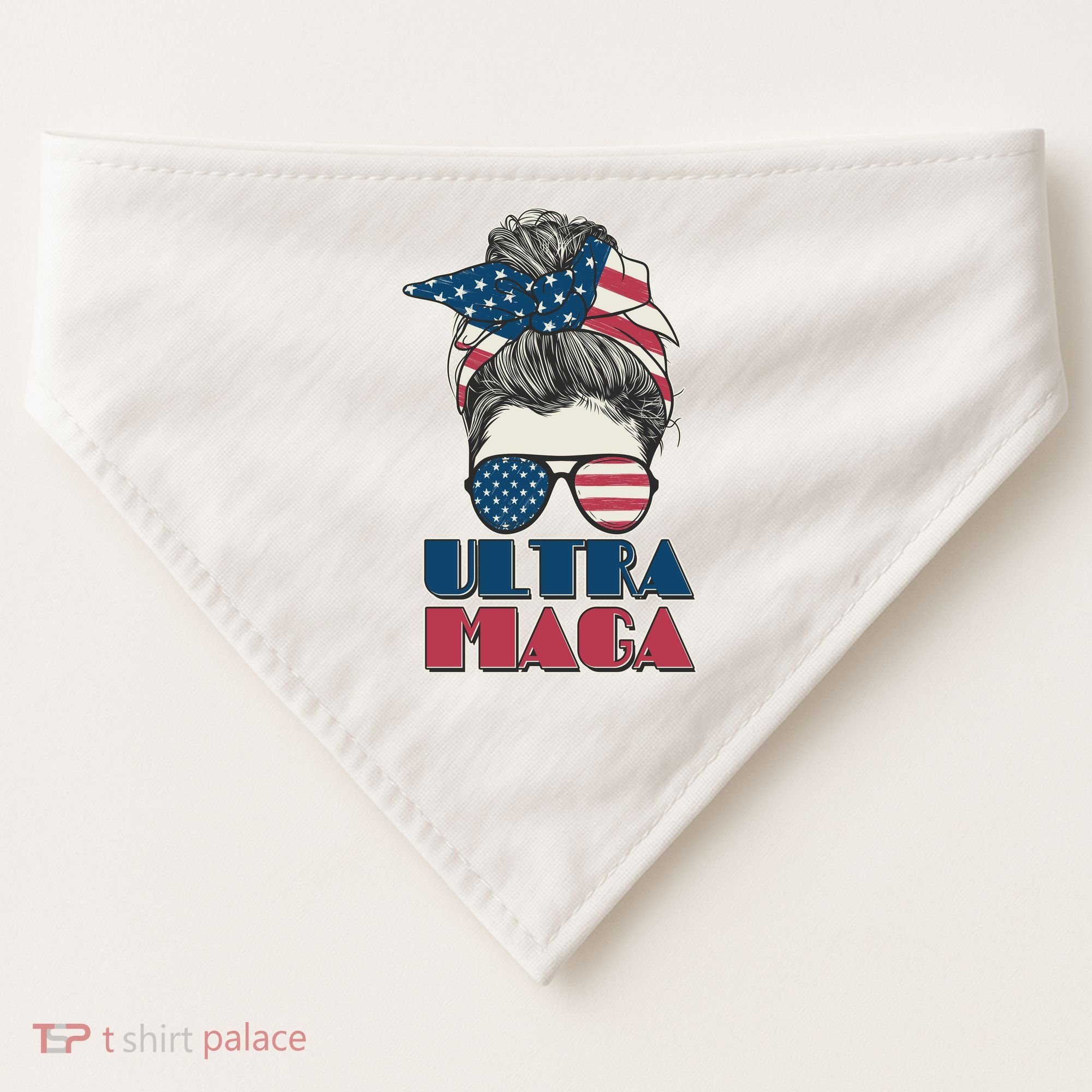Ultra Maga Hair Bun Woman USA-Made Doggie Bandana