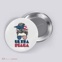 Ultra Maga Hair Bun Woman Button thumb 0