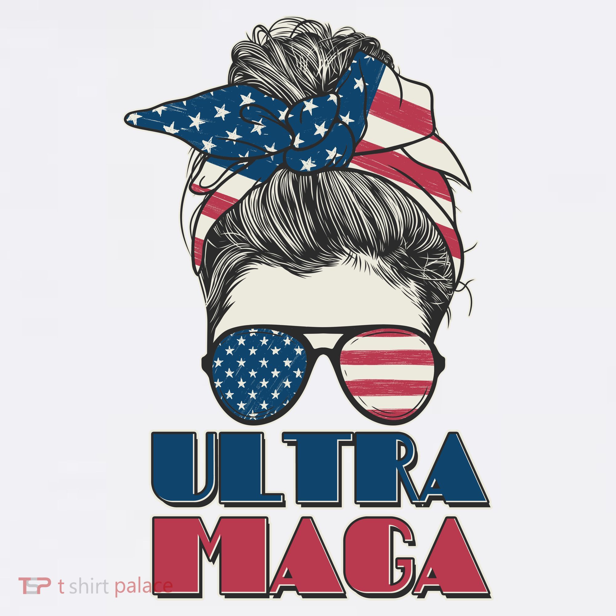 Ultra Maga Hair Bun Woman Bucket Hat