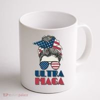 Ultra Maga Hair Bun Woman Coffee Mug thumb 1