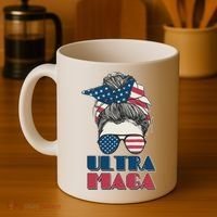 Ultra Maga Hair Bun Woman Coffee Mug thumb 4