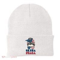 Ultra Maga Hair Bun Woman Beanie thumb 0