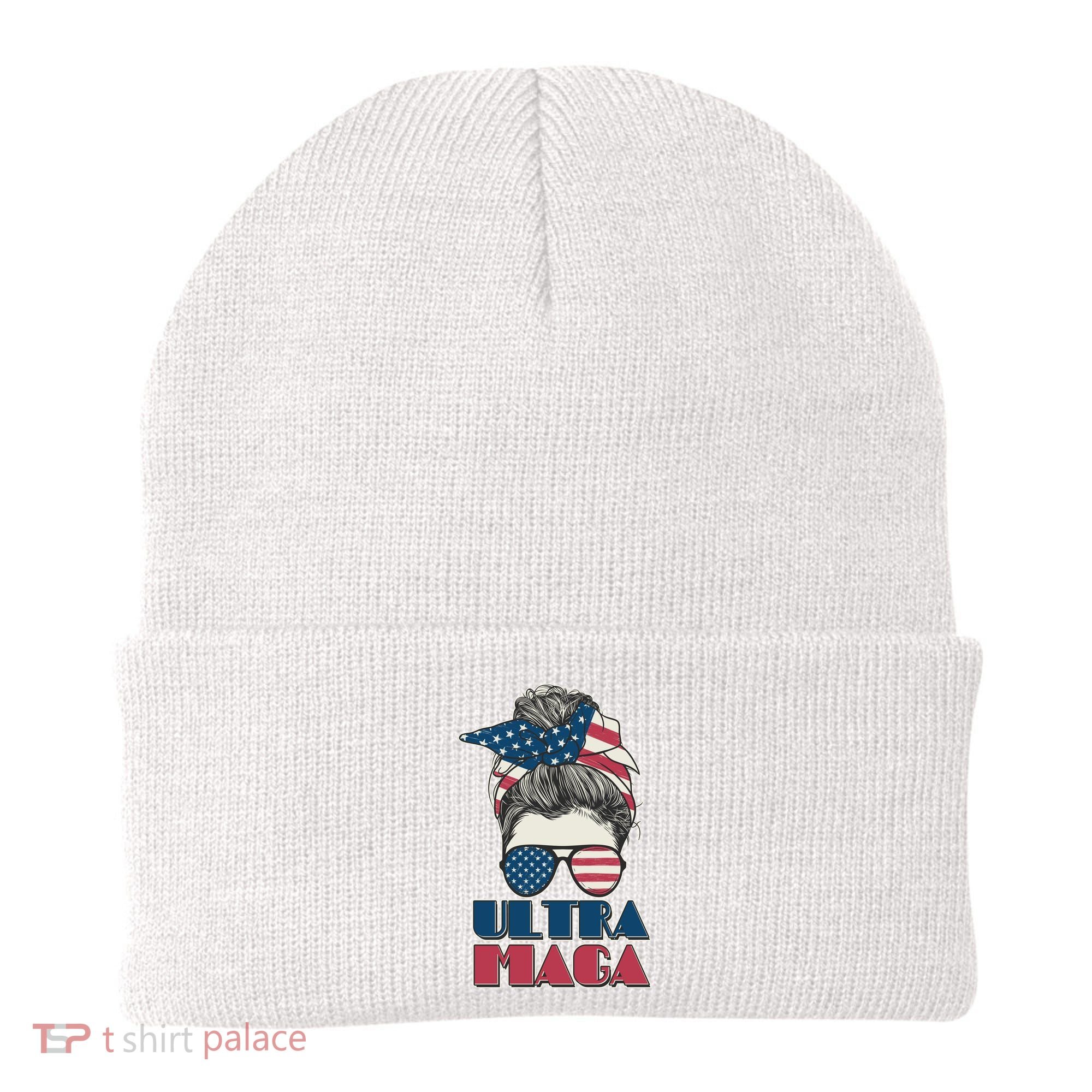 Ultra Maga Hair Bun Woman Beanie