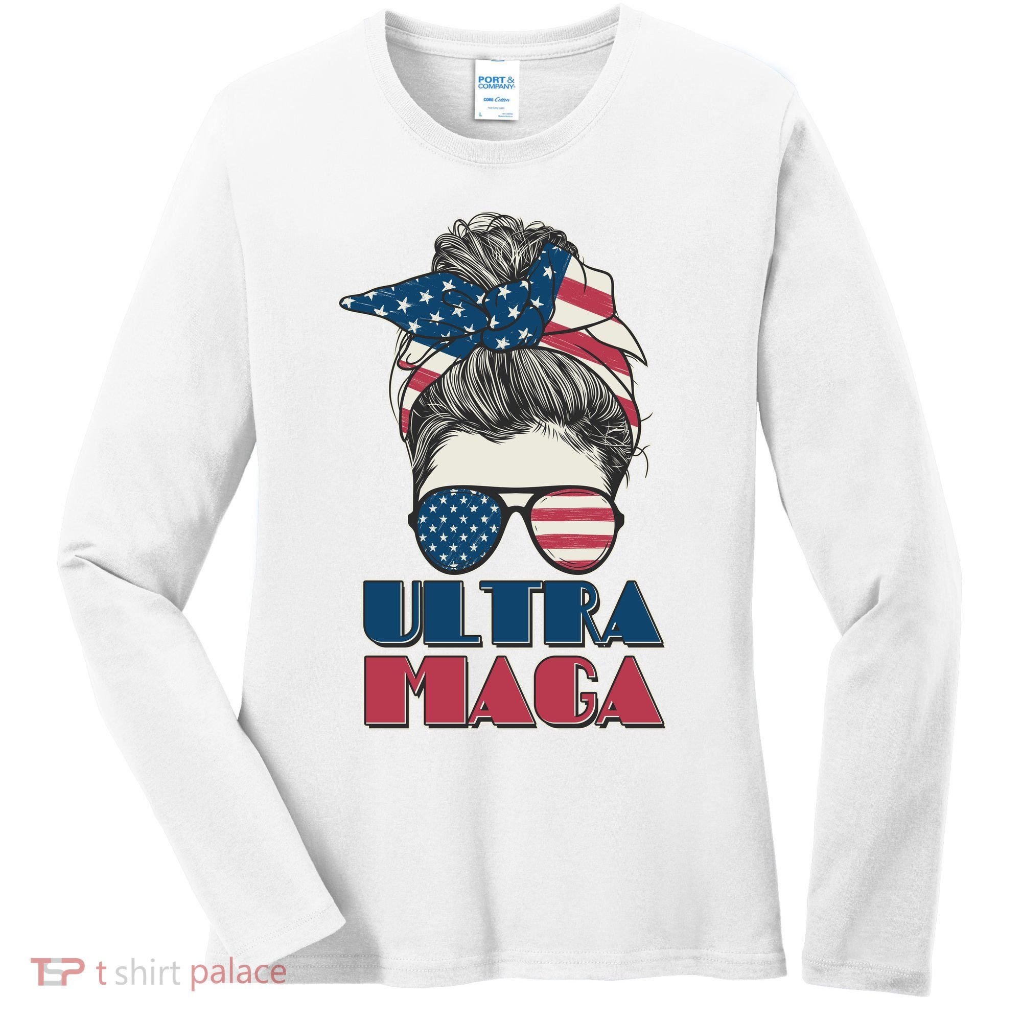 Ultra Maga Hair Bun Woman Women's Long Sleeve Shirt