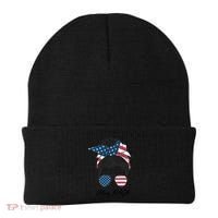 Ultra MAGA Messy Bun Parody Trump 2024 Anti Biden Beanie thumb 0