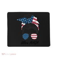 Ultra MAGA Messy Bun Parody Trump 2024 Anti Biden Mousepad thumb 0