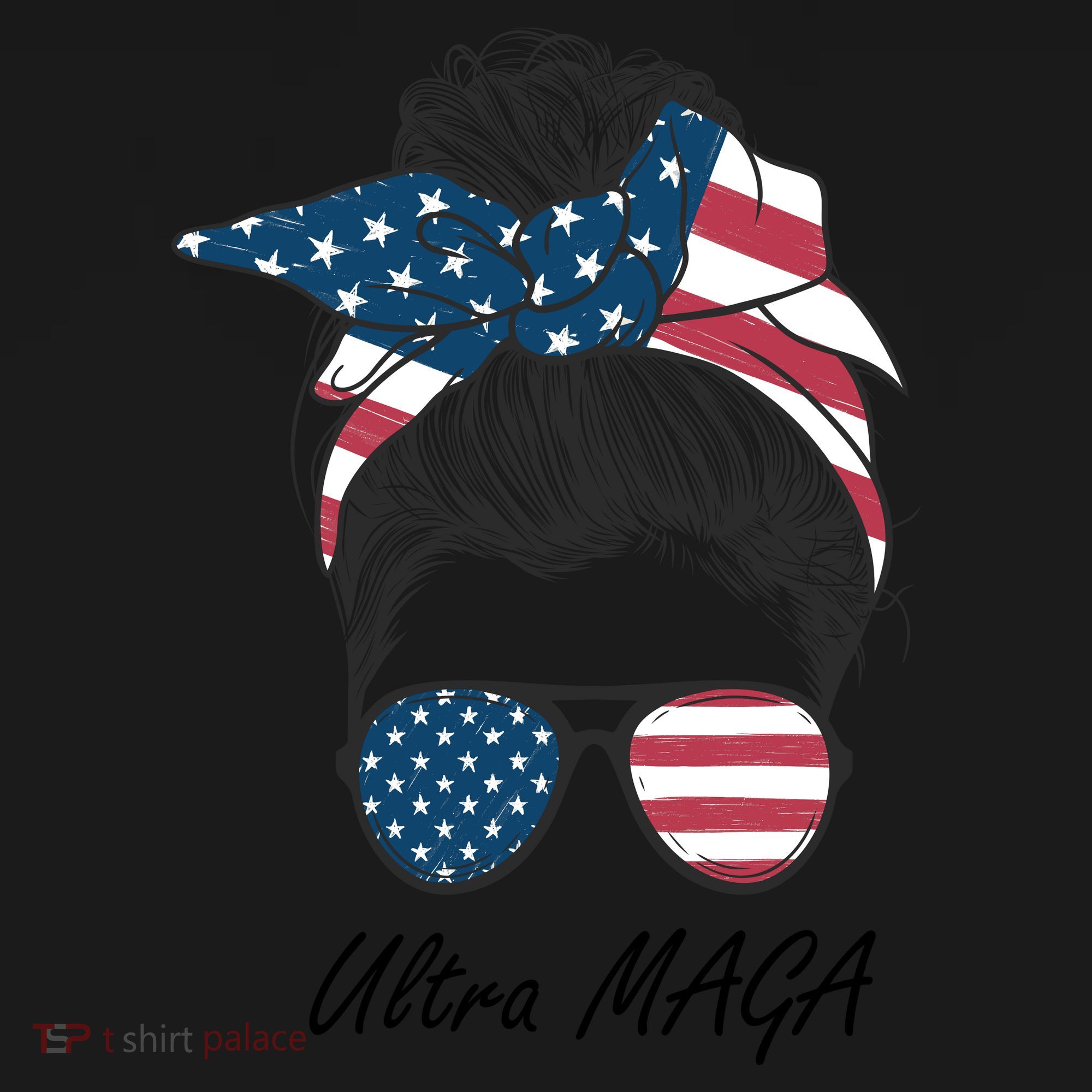 Ultra MAGA Messy Bun Parody Trump 2024 Anti Biden Mousepad