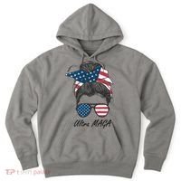 Ultra MAGA Messy Bun Parody Trump 2024 Anti Biden Hoodie thumb 0