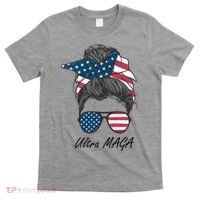 Ultra MAGA Messy Bun Parody Trump 2024 Anti Biden T-Shirt thumb 0