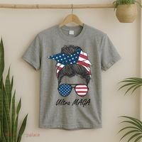 Ultra MAGA Messy Bun Parody Trump 2024 Anti Biden T-Shirt thumb 2