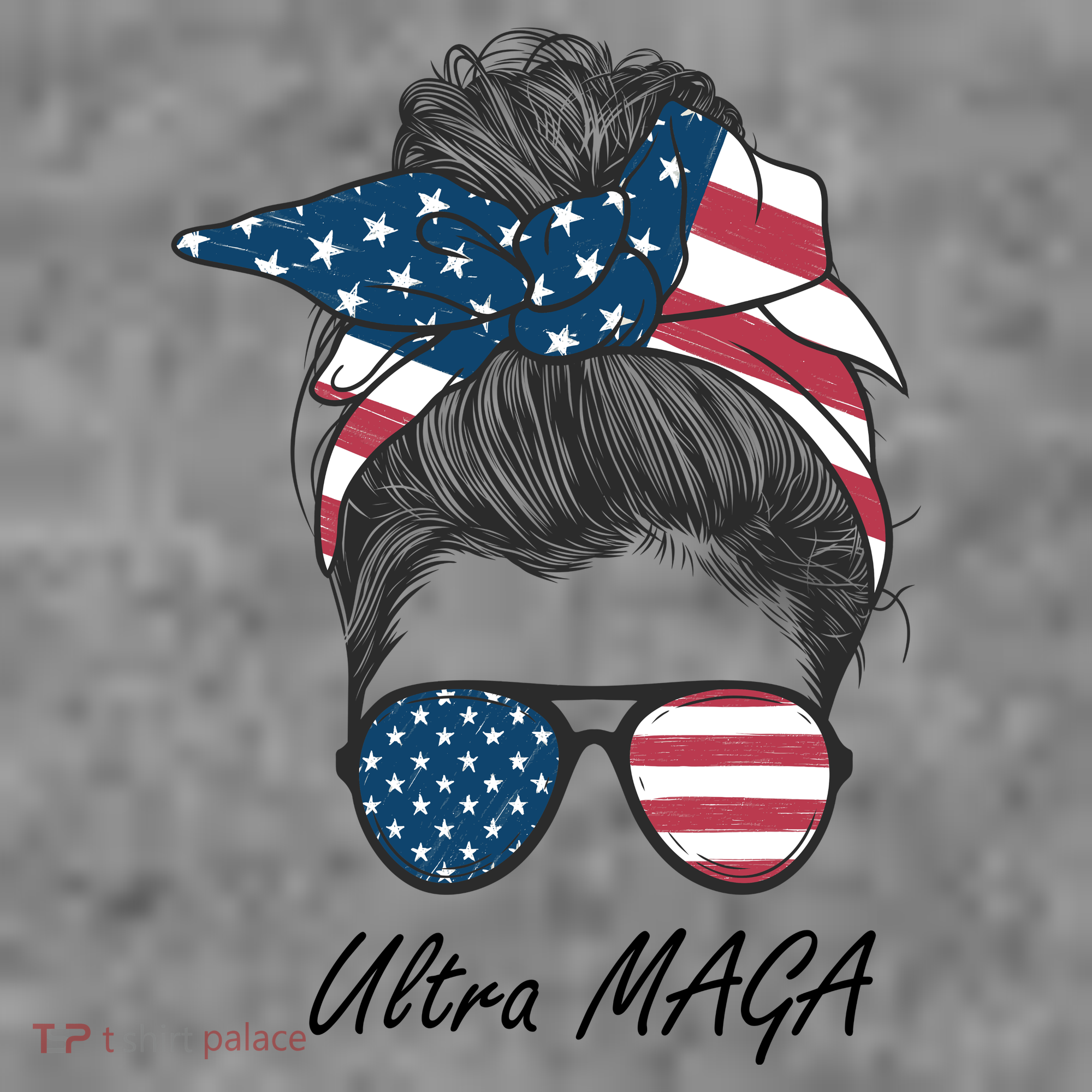 Ultra MAGA Messy Bun Parody Trump 2024 Anti Biden Women's Tank Top
