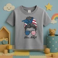 Ultra MAGA Messy Bun Parody Trump 2024 Anti Biden Toddler T-Shirt thumb 3