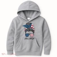 Ultra MAGA Messy Bun Parody Trump 2024 Anti Biden Kids Hoodie thumb 0