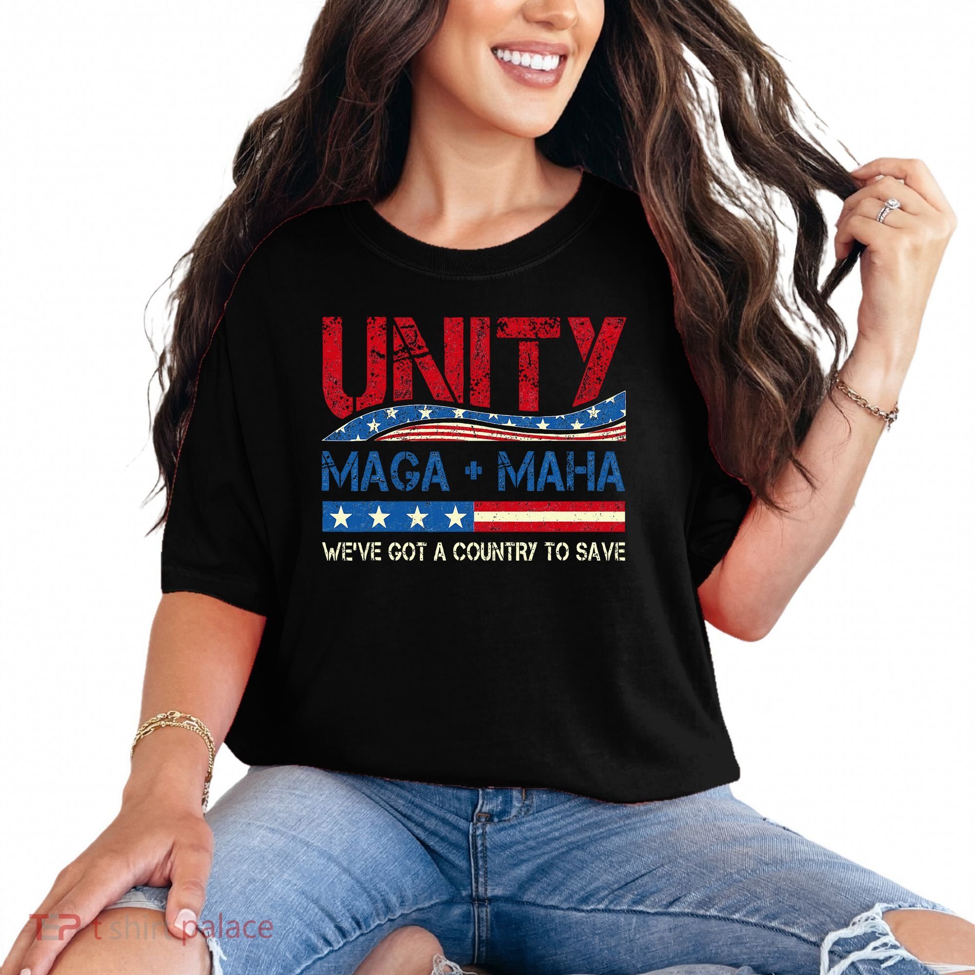 Unity Maga Maha WeVe Got A Country To Save American Flag Comfort Colors T-Shirt