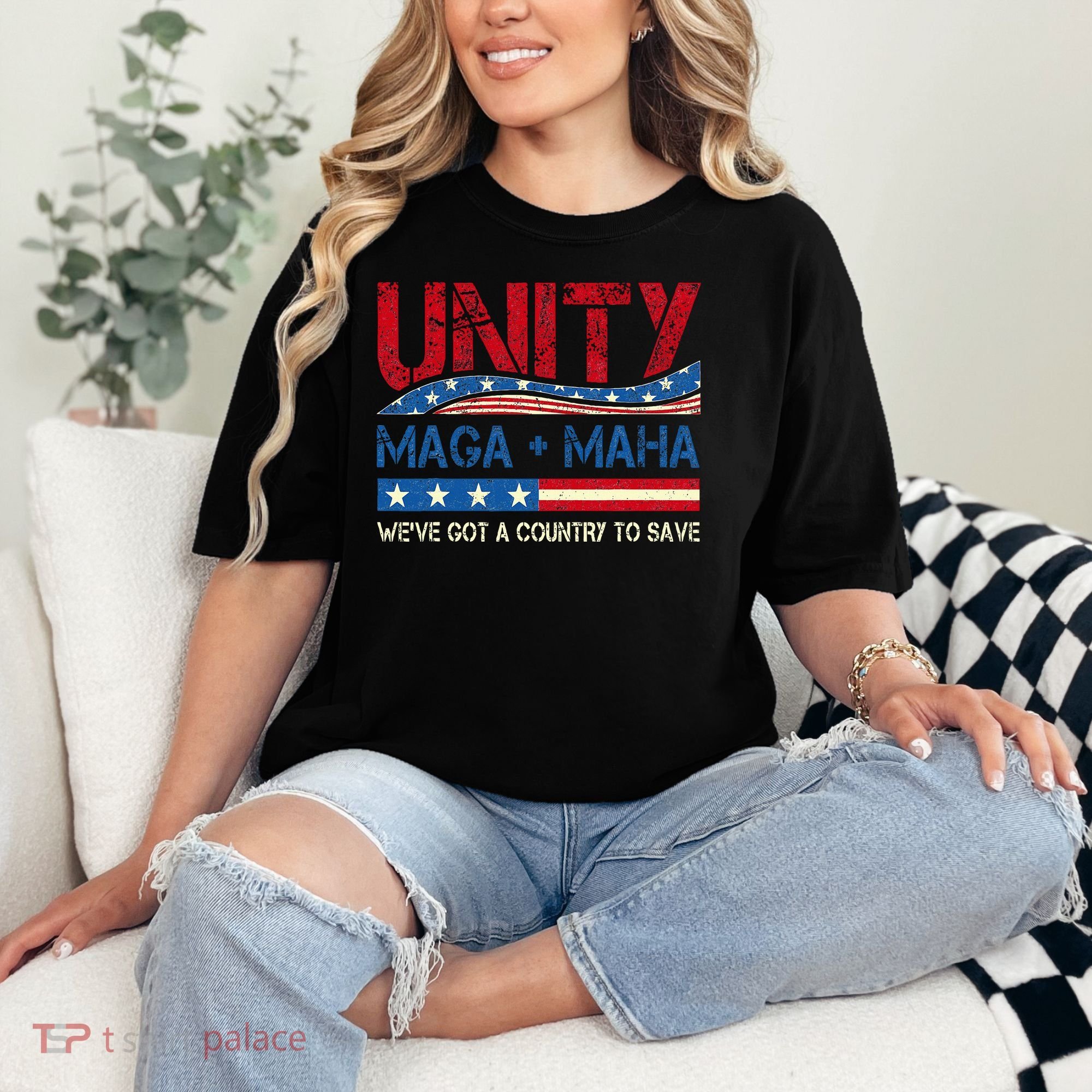 Unity Maga Maha WeVe Got A Country To Save American Flag Comfort Colors T-Shirt