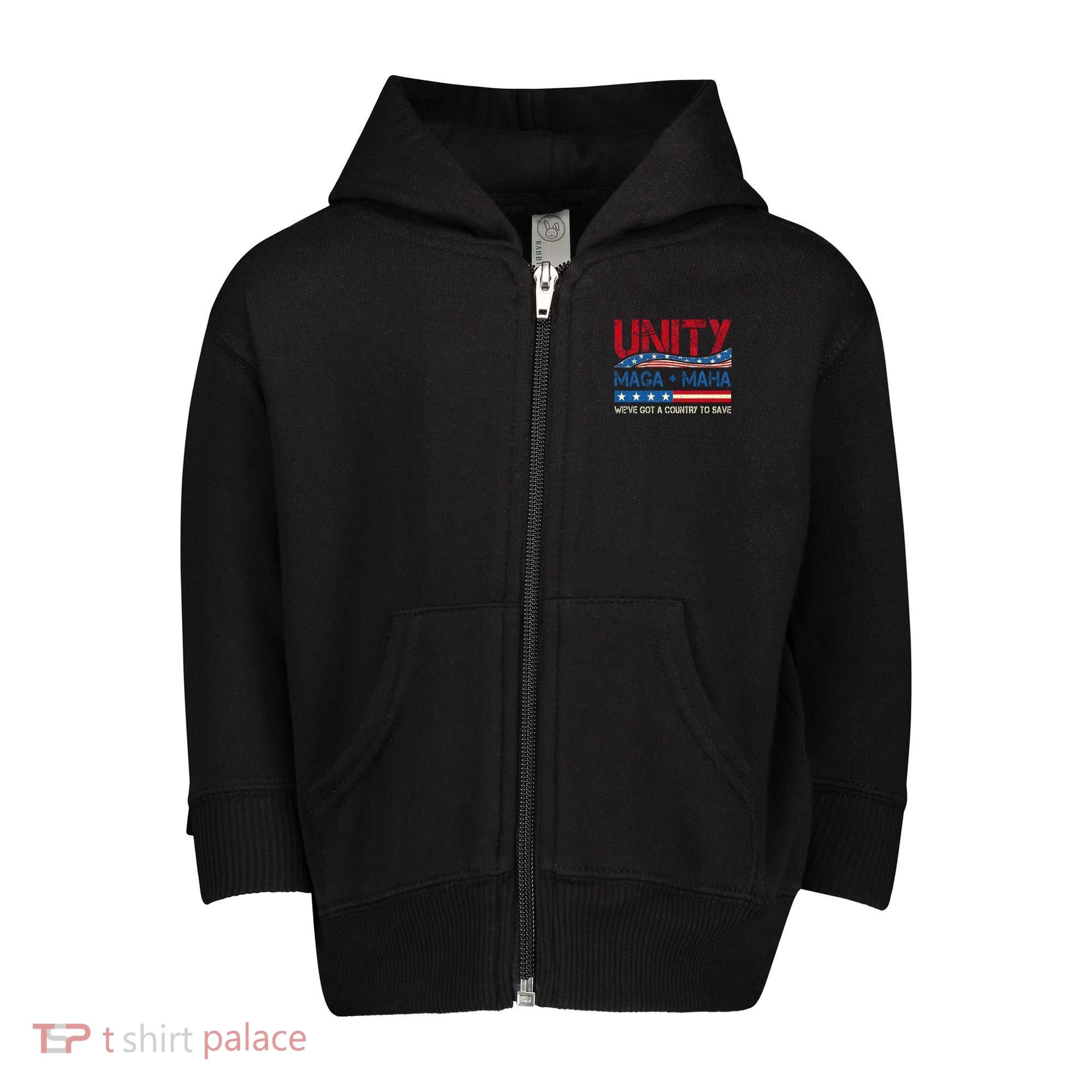 Unity Maga Maha WeVe Got A Country To Save American Flag Toddler Zip Fleece Hoodie