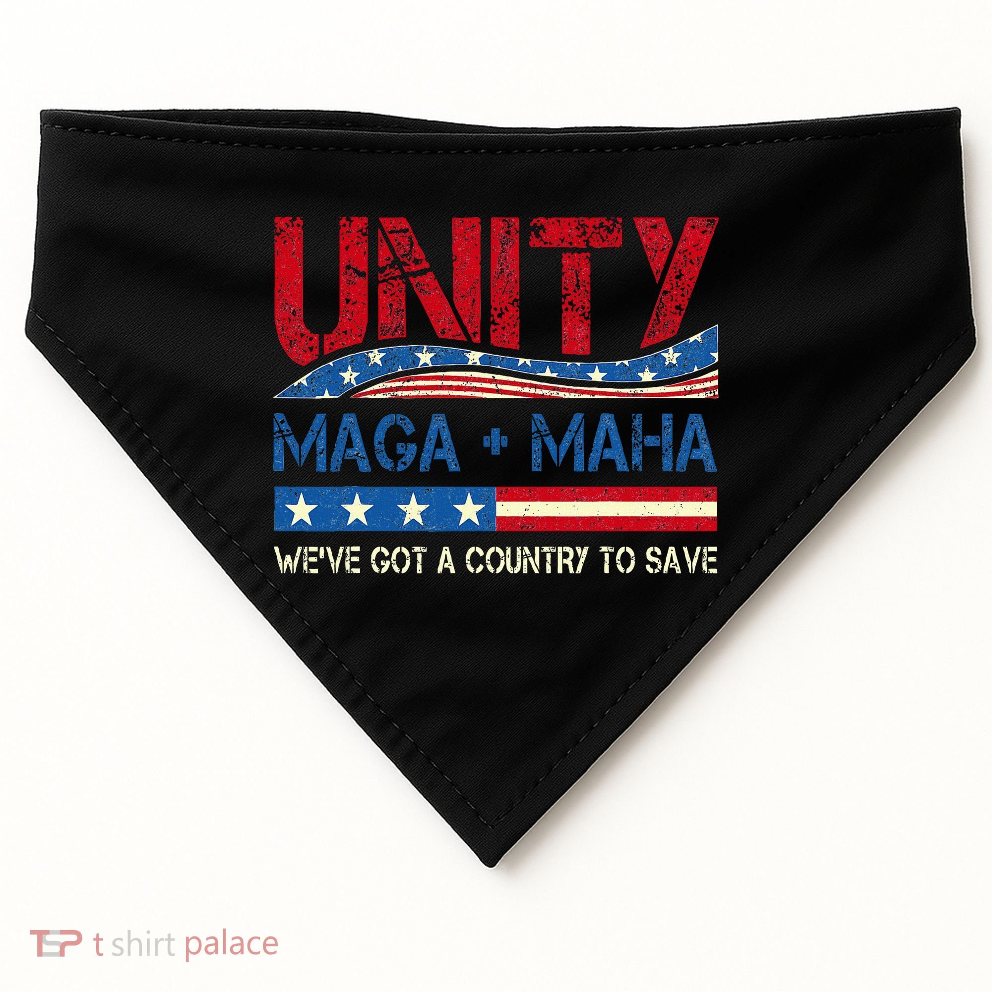 Unity Maga Maha WeVe Got A Country To Save American Flag USA-Made Doggie Bandana