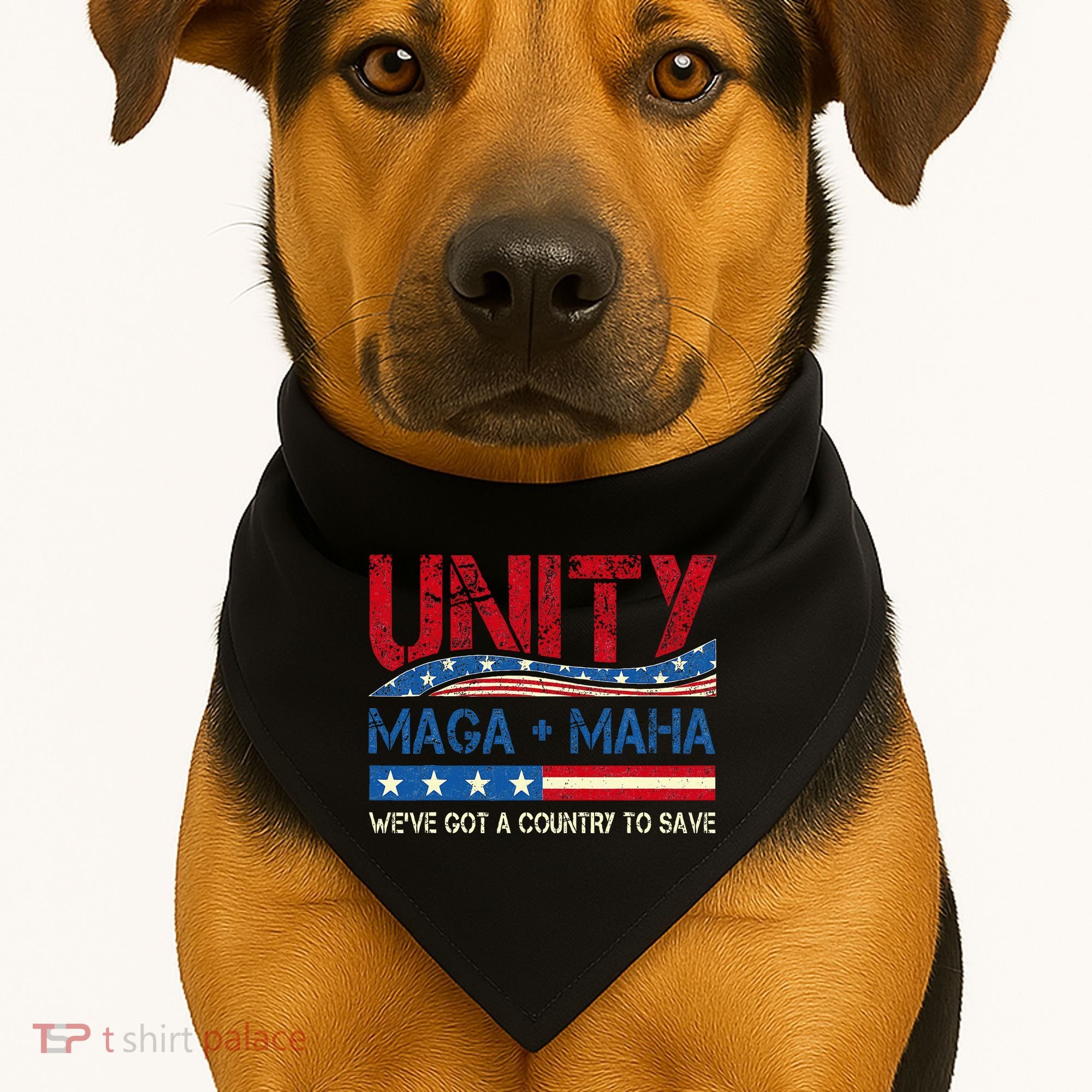 Unity Maga Maha WeVe Got A Country To Save American Flag USA-Made Doggie Bandana