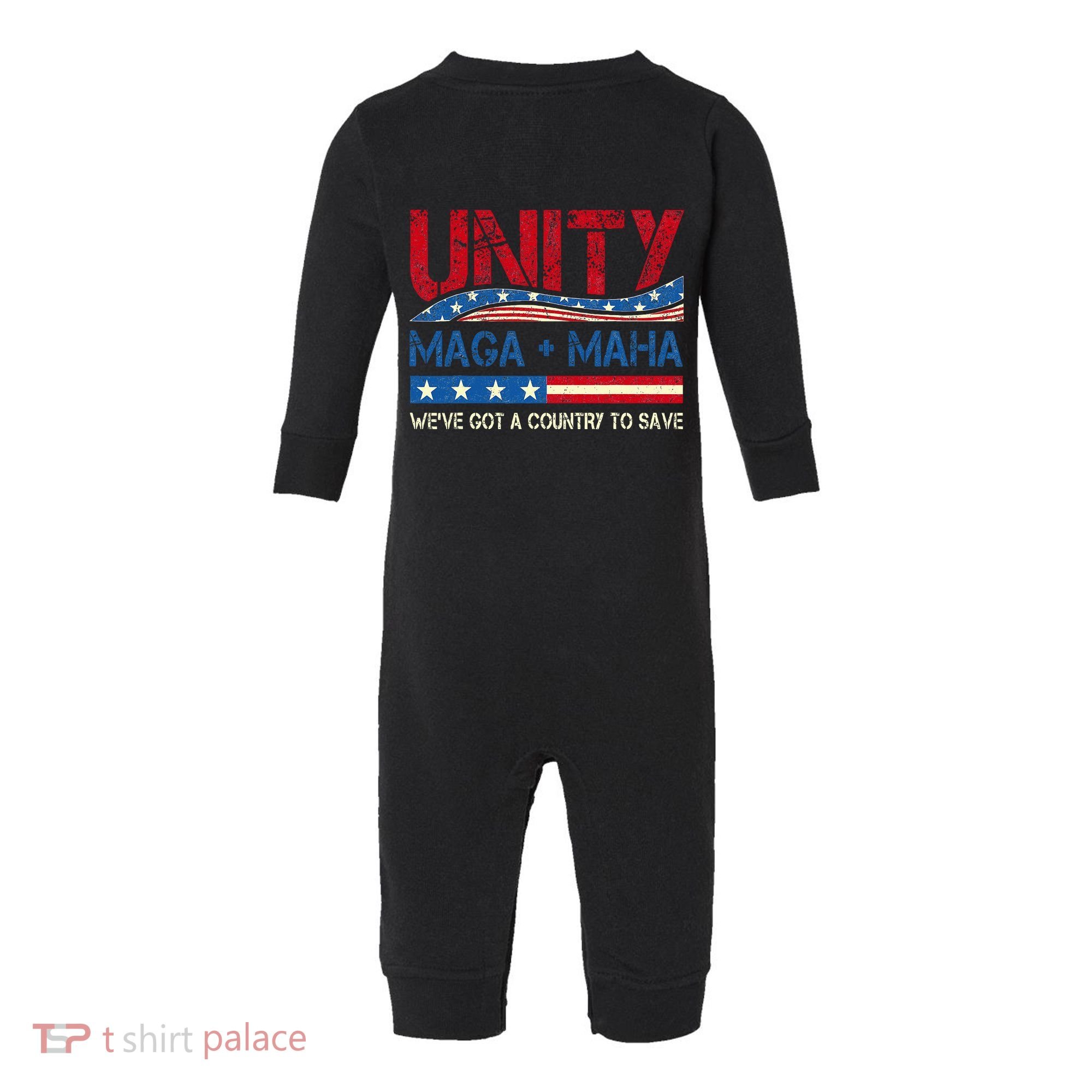 Unity Maga Maha WeVe Got A Country To Save American Flag Infant Fleece One Piece