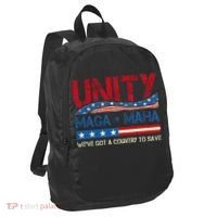 Unity Maga Maha WeVe Got A Country To Save American Flag Port Authority Crush Ripstop Backpack thumb 0
