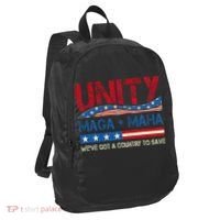 Unity Maga Maha WeVe Got A Country To Save American Flag Port Authority Crush Ripstop Backpack thumb 1