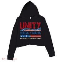 Unity Maga Maha WeVe Got A Country To Save American Flag Crop Fleece Hoodie thumb 0