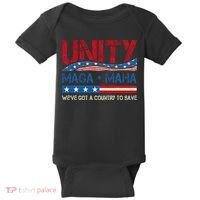 Unity Maga Maha WeVe Got A Country To Save American Flag Baby Bodysuit thumb 0