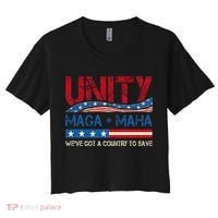 Unity Maga Maha WeVe Got A Country To Save American Flag Women's Crop Top Tee thumb 0