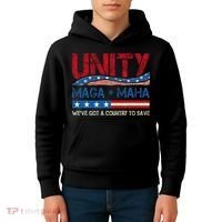Unity Maga Maha WeVe Got A Country To Save American Flag Kids Hoodie thumb 4