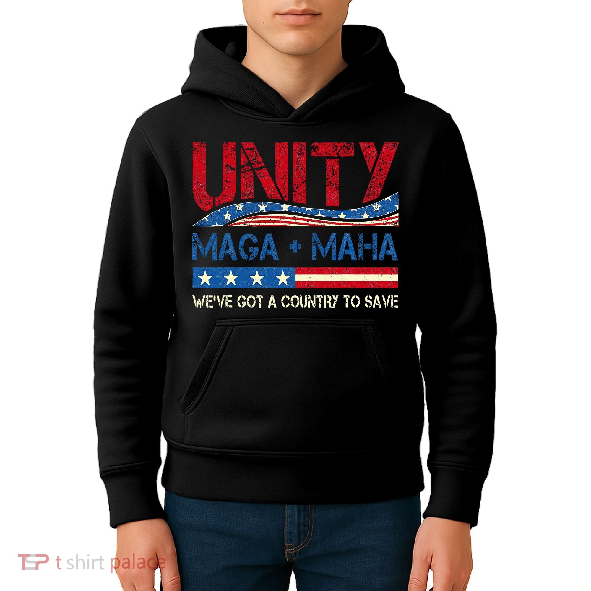 Unity Maga Maha WeVe Got A Country To Save American Flag Kids Hoodie