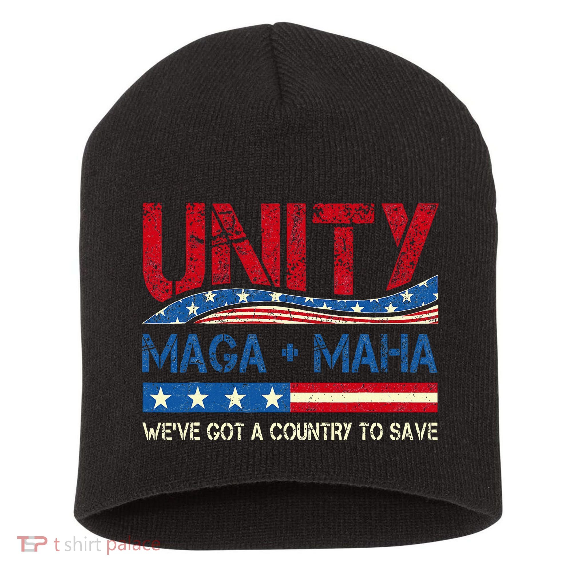 Unity Maga Maha WeVe Got A Country To Save American Flag Short Acrylic Beanie