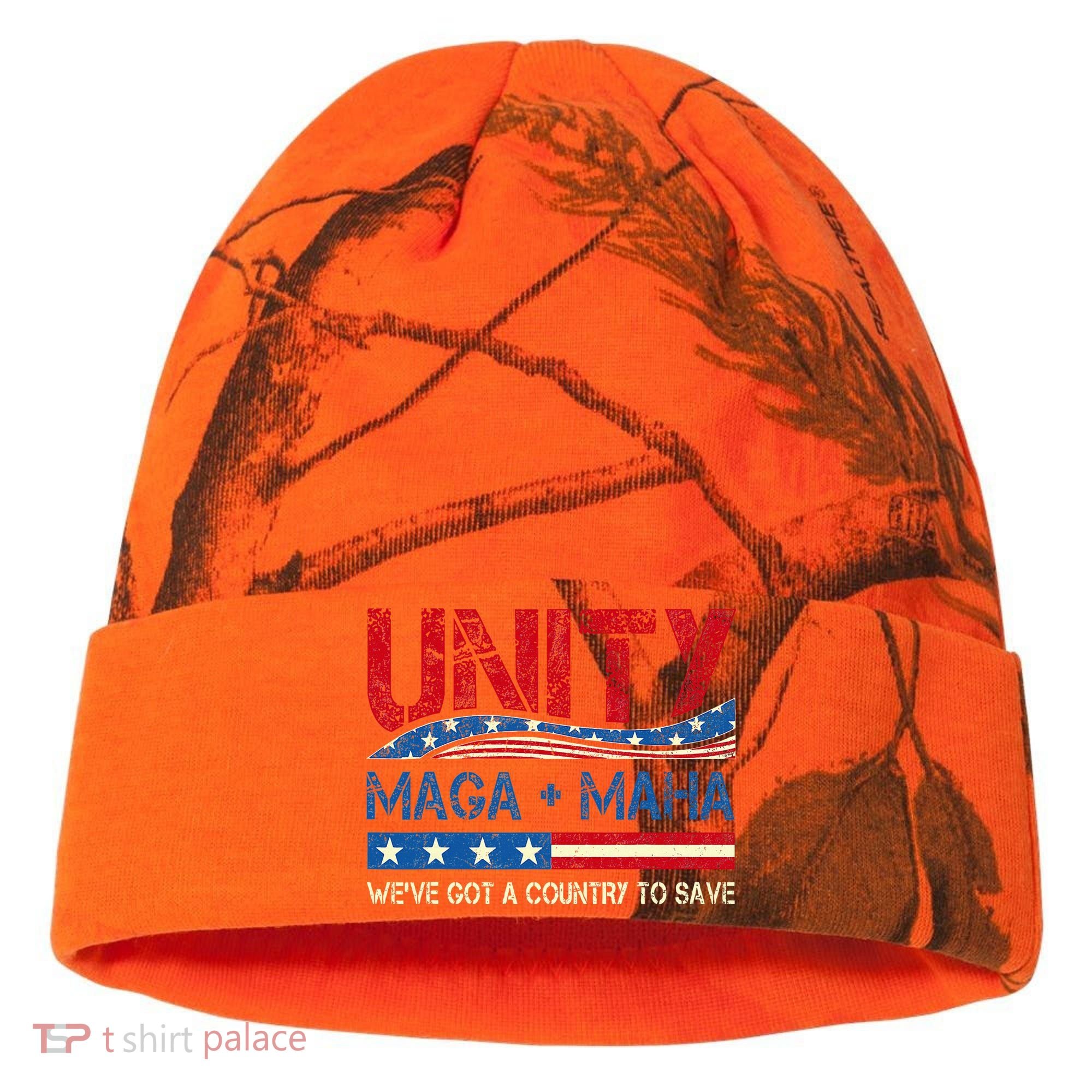 Unity Maga Maha WeVe Got A Country To Save American Flag Kati Licensed 12" Camo Cuffed Beanie